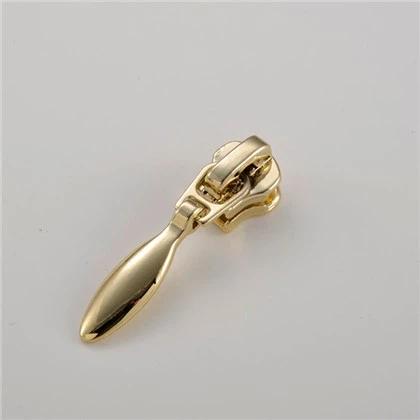 ตัวเลื่อนซิปโลหะโลหะผสมสังกะสีทองสำหรับเสื้อผ้าซิปล่างหยุด